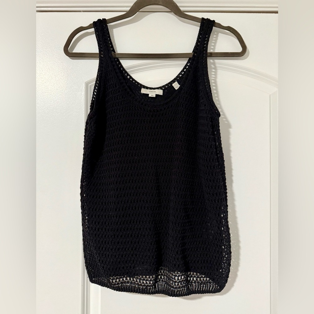 Vince Women’s Black Crochet Tank Top